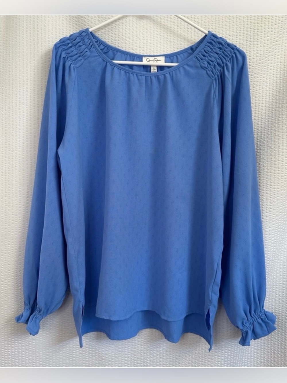 Jessica Simpson Blue Long Sleeve Blouse Top Size Small NWT